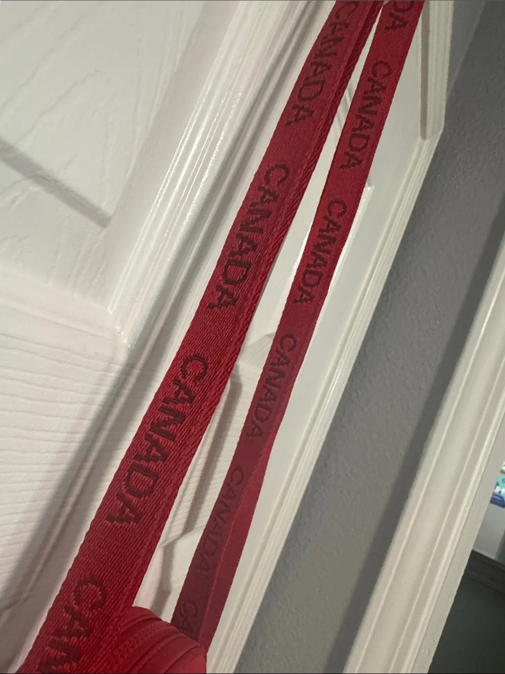 Lululemon Women’s Red Crossbody or belt bag. Zippered, outside phone pocket